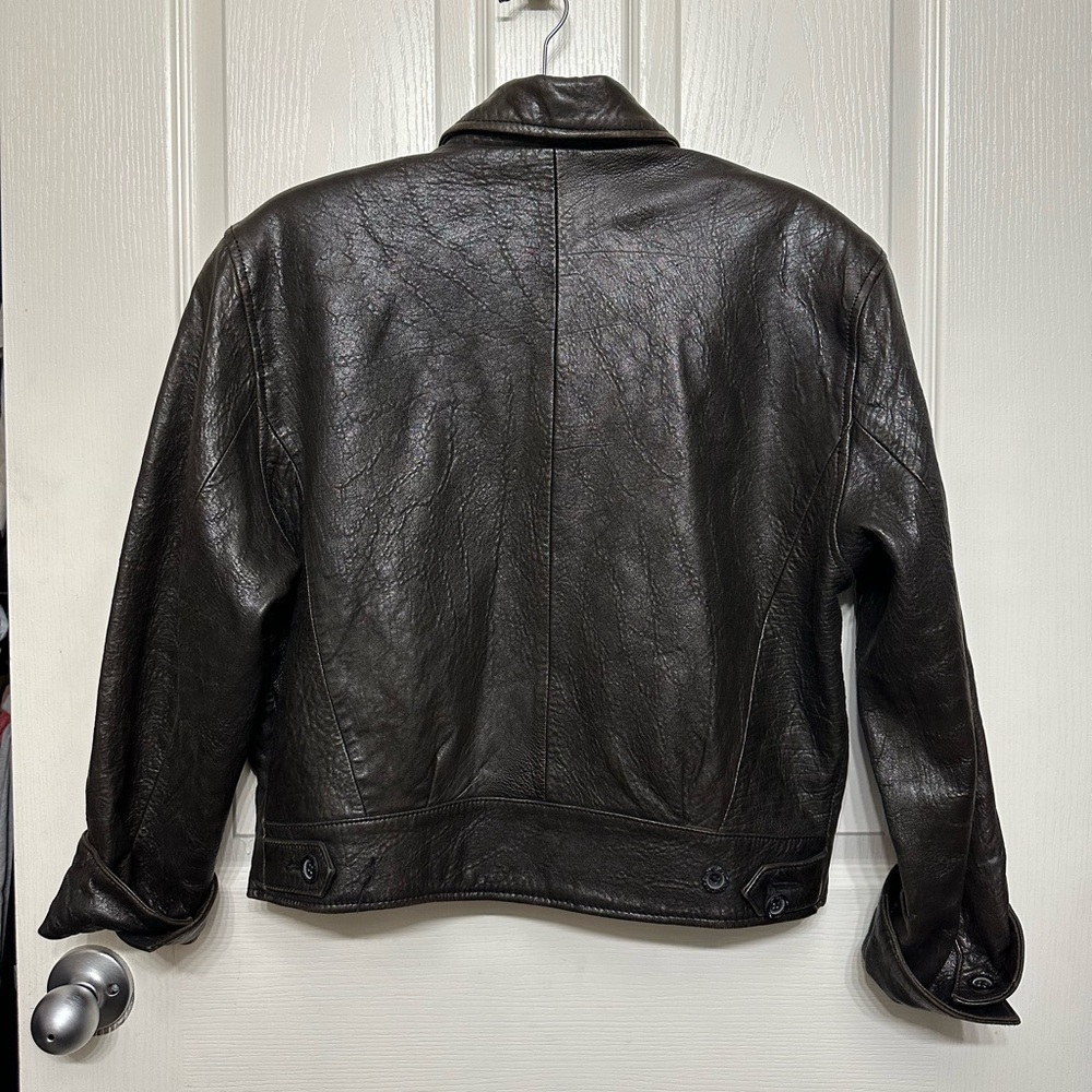 Siena Studio Dark Brown Leather Button-Front Jacket - Picture 4 of 14